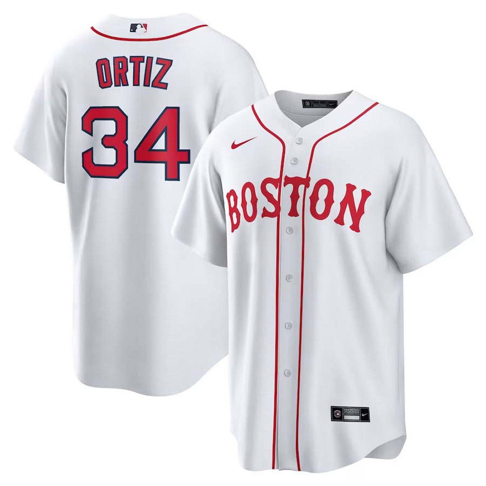 Men's Boston Red Sox David Ortiz Replica Home Jersey - White