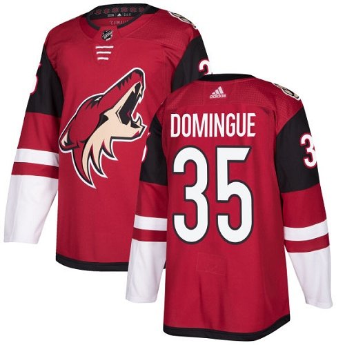 Men's Arizona Coyotes #35 Louis Domingue Maroon Home Authentic Stitched Hockey Jersey