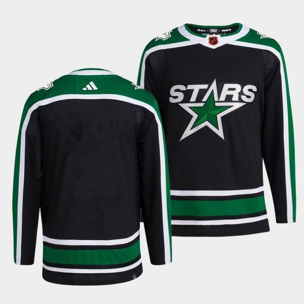 Custom Men's Dallas Stars Any Name And Number 2022 Balck Reverse Retro 2.0 Stitched Jersey