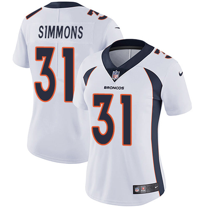 Women's Denver Broncos Justin Simmons Vapor Jersey - White