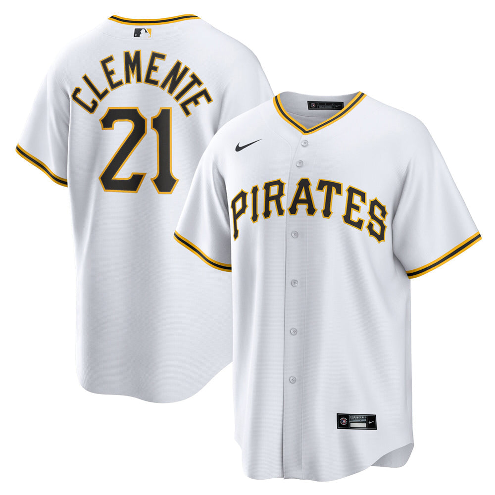 Men's Pittsburgh Pirates Roberto Clemente Home Player Name Jersey - White